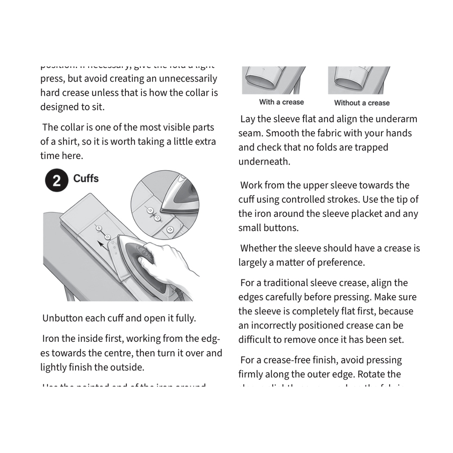 Illustrated guide to ironing shirts
