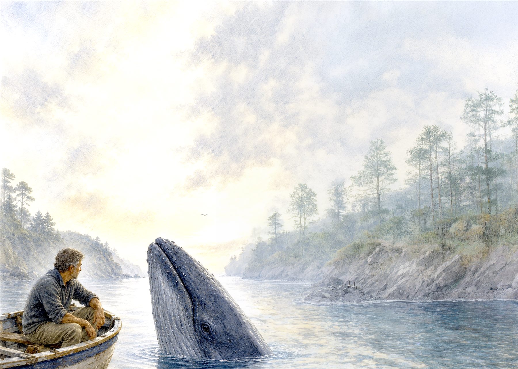 Clifford and the whale illustration